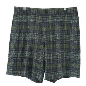 Brooks Brothers Shorts Mens Size 35 Green Plaid Printed‎ Cotton NWT SS-1995